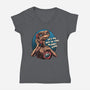 Phone Call To Space-Womens-V-Neck-Tee-glitchygorilla
