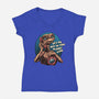 Phone Call To Space-Womens-V-Neck-Tee-glitchygorilla