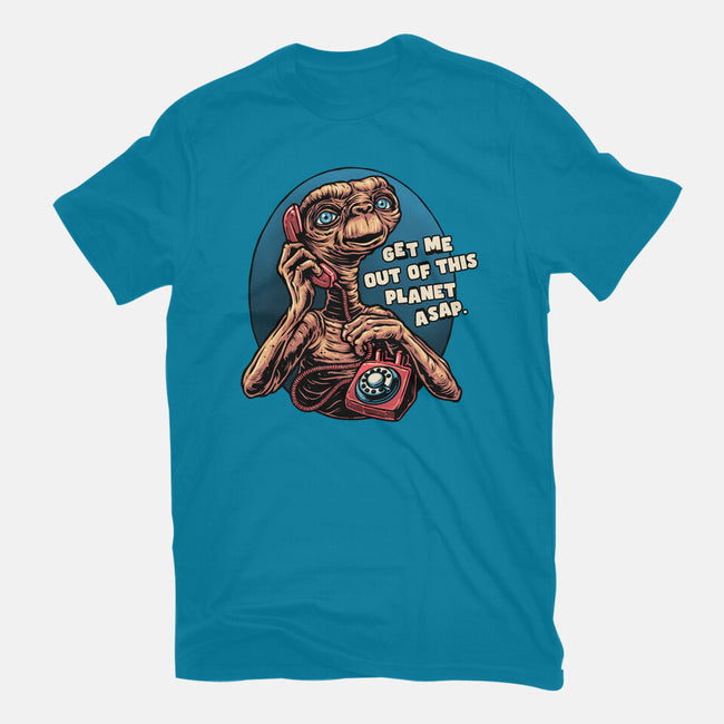 Phone Call To Space-Womens-Basic-Tee-glitchygorilla