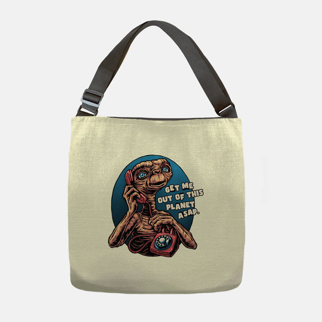 Phone Call To Space-None-Adjustable Tote-Bag-glitchygorilla