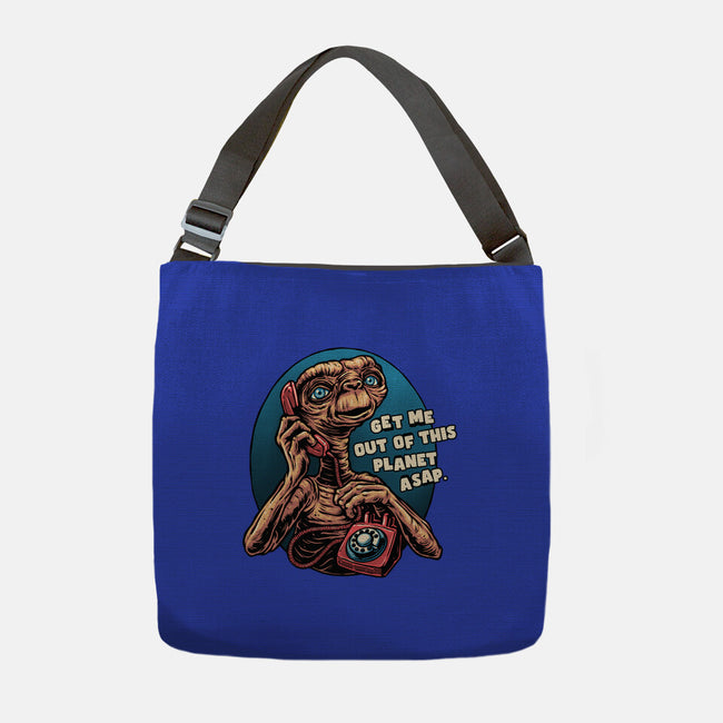 Phone Call To Space-None-Adjustable Tote-Bag-glitchygorilla