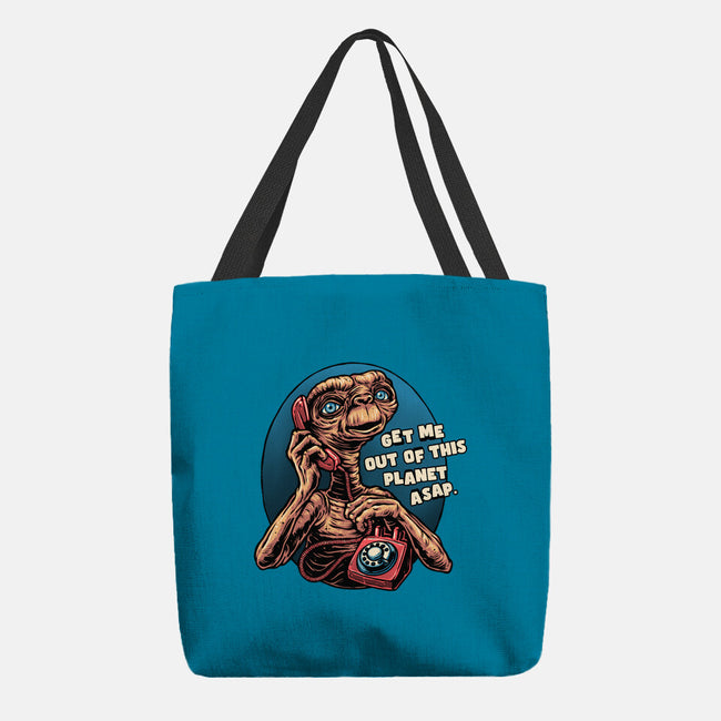 Phone Call To Space-None-Basic Tote-Bag-glitchygorilla