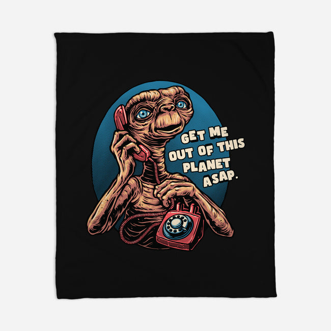 Phone Call To Space-None-Fleece-Blanket-glitchygorilla