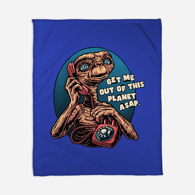 Phone Call To Space-None-Fleece-Blanket-glitchygorilla