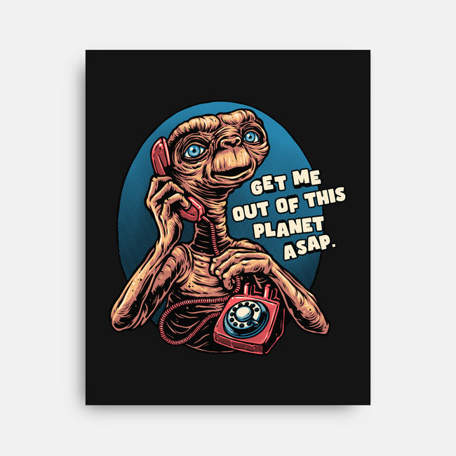 Phone Call To Space-None-Stretched-Canvas-glitchygorilla