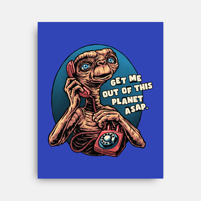 Phone Call To Space-None-Stretched-Canvas-glitchygorilla
