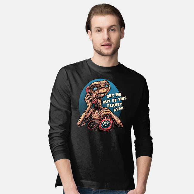 Phone Call To Space-Mens-Long Sleeved-Tee-glitchygorilla