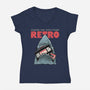 Everything Retro-Womens-V-Neck-Tee-glitchygorilla