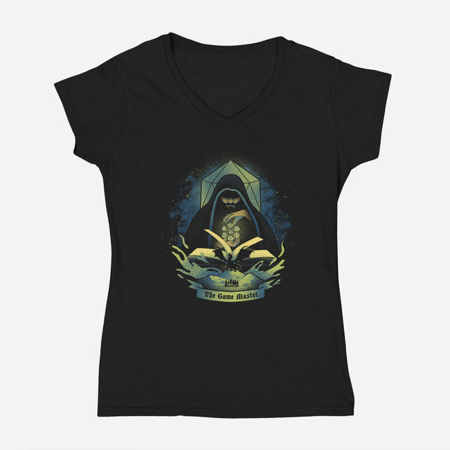 The Game Master-Womens-V-Neck-Tee-grevalra