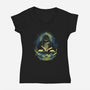 The Game Master-Womens-V-Neck-Tee-grevalra