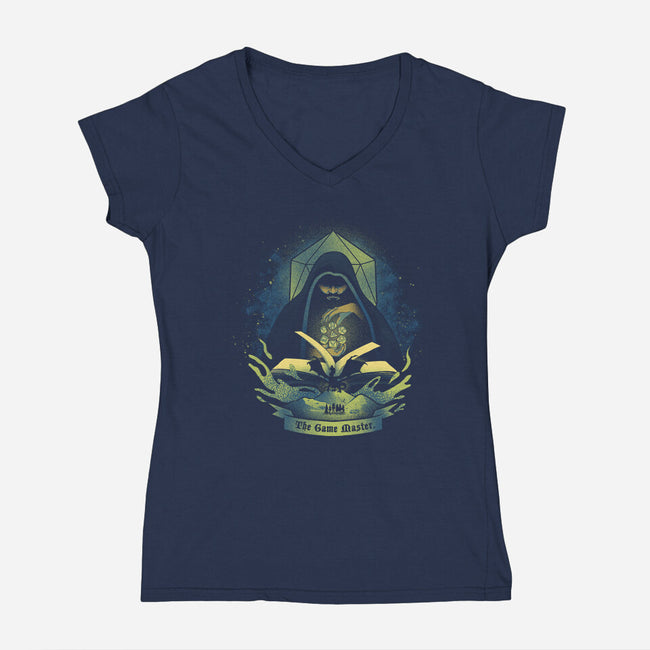 The Game Master-Womens-V-Neck-Tee-grevalra