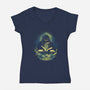 The Game Master-Womens-V-Neck-Tee-grevalra