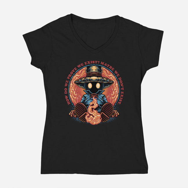 Prove We Exist-Womens-V-Neck-Tee-glitchygorilla