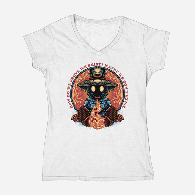 Prove We Exist-Womens-V-Neck-Tee-glitchygorilla