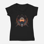 Emblem Of Rebellion-Womens-V-Neck-Tee-glitchygorilla