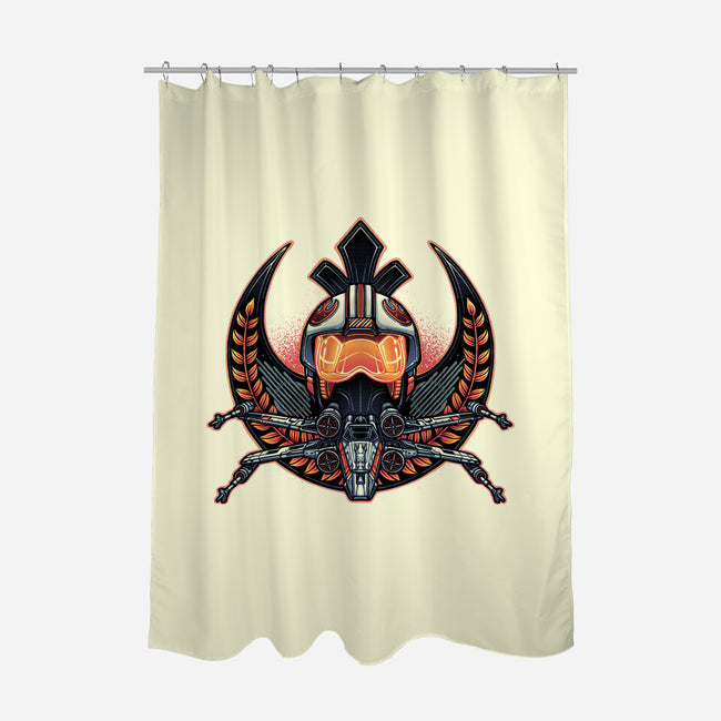 Emblem Of Rebellion-None-Polyester-Shower Curtain-glitchygorilla