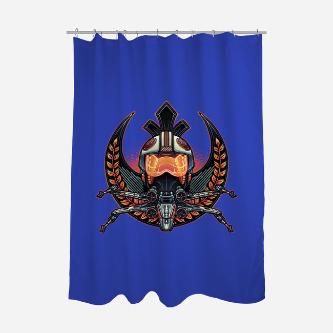 Emblem Of Rebellion-None-Polyester-Shower Curtain-glitchygorilla