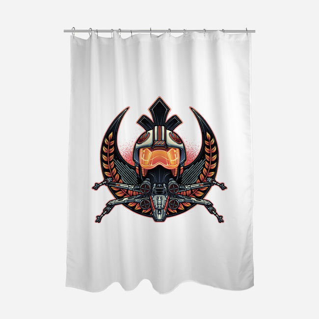 Emblem Of Rebellion-None-Polyester-Shower Curtain-glitchygorilla