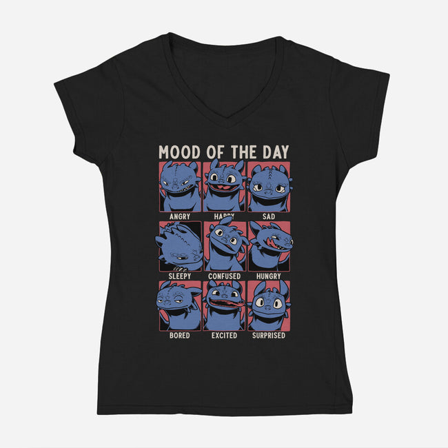 Viking Dragon Mood-Womens-V-Neck-Tee-Studio Mootant