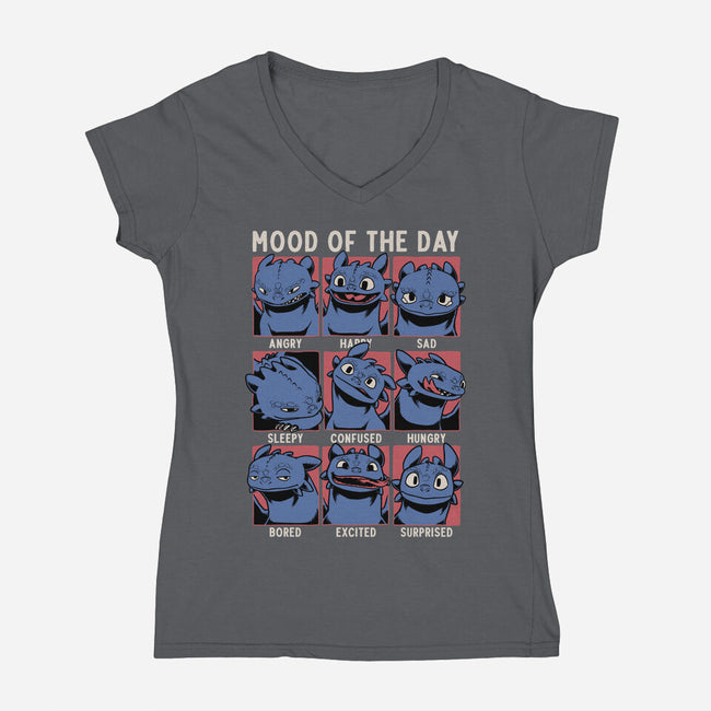 Viking Dragon Mood-Womens-V-Neck-Tee-Studio Mootant