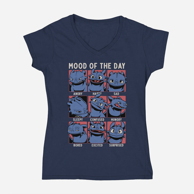 Viking Dragon Mood-Womens-V-Neck-Tee-Studio Mootant
