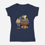 A Night In The Woods-Womens-V-Neck-Tee-glitchygorilla