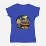 A Night In The Woods-Womens-V-Neck-Tee-glitchygorilla