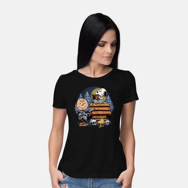 A Night In The Woods-Womens-Basic-Tee-glitchygorilla