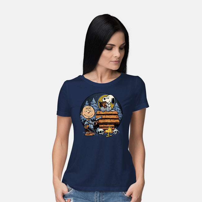A Night In The Woods-Womens-Basic-Tee-glitchygorilla