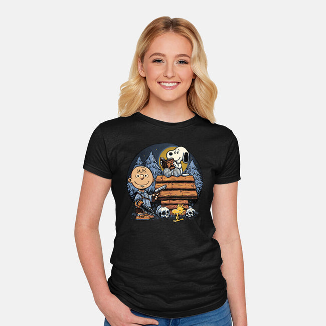 A Night In The Woods-Womens-Fitted-Tee-glitchygorilla