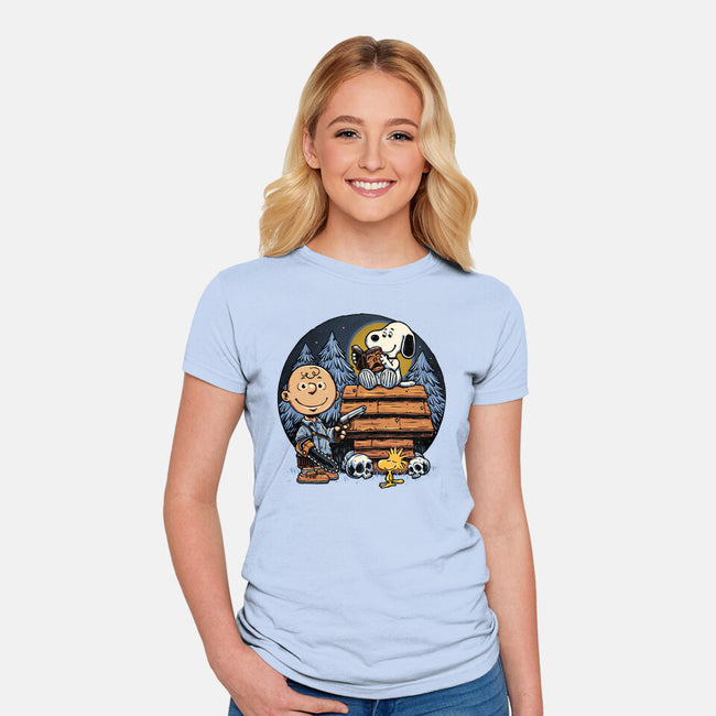A Night In The Woods-Womens-Fitted-Tee-glitchygorilla