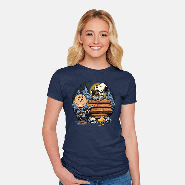 A Night In The Woods-Womens-Fitted-Tee-glitchygorilla