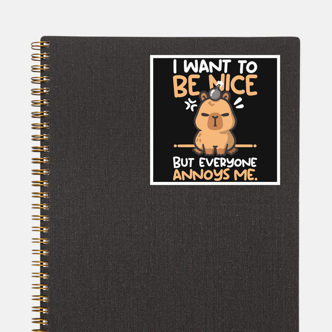 Capy Wants To Be Nice-None-Glossy-Sticker-NemiMakeit
