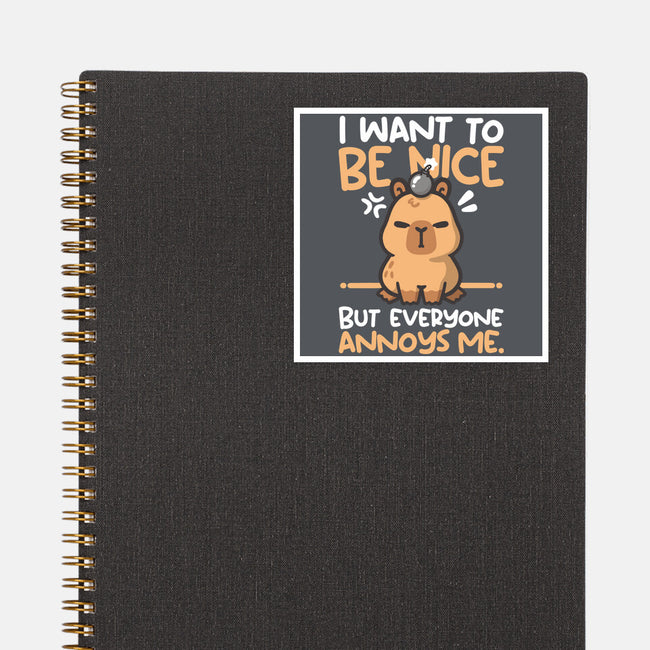 Capy Wants To Be Nice-None-Glossy-Sticker-NemiMakeit