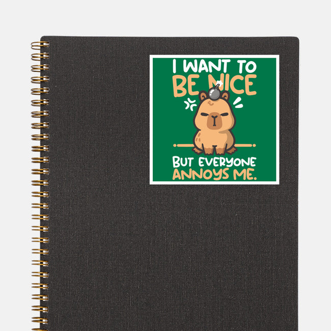 Capy Wants To Be Nice-None-Glossy-Sticker-NemiMakeit