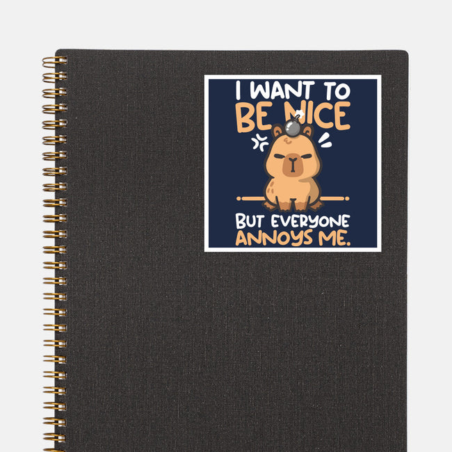 Capy Wants To Be Nice-None-Glossy-Sticker-NemiMakeit
