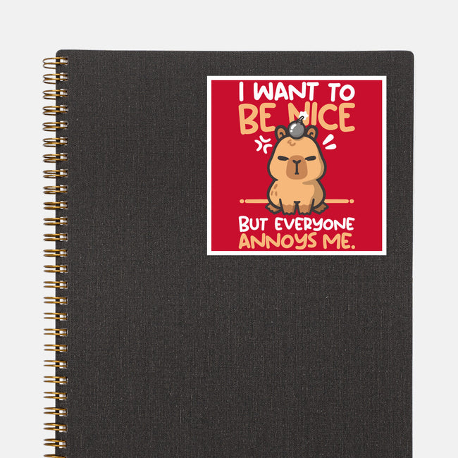 Capy Wants To Be Nice-None-Glossy-Sticker-NemiMakeit