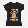 Capy Wants To Be Nice-Womens-V-Neck-Tee-NemiMakeit