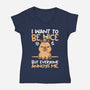 Capy Wants To Be Nice-Womens-V-Neck-Tee-NemiMakeit