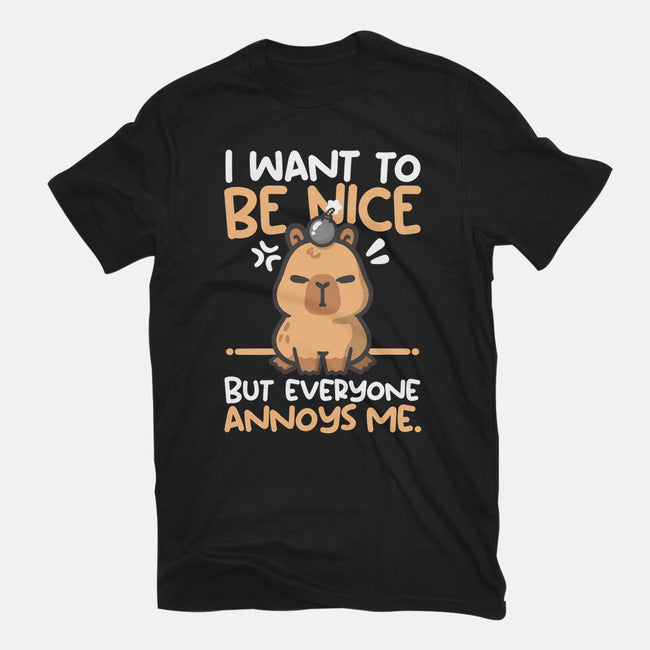 Capy Wants To Be Nice-Mens-Basic-Tee-NemiMakeit