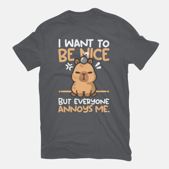 Capy Wants To Be Nice-Mens-Basic-Tee-NemiMakeit