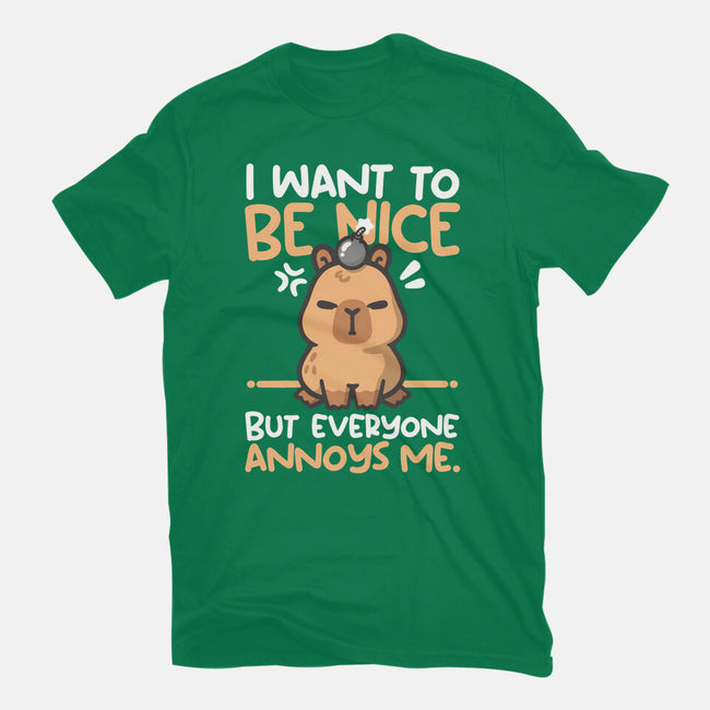 Capy Wants To Be Nice-Mens-Basic-Tee-NemiMakeit