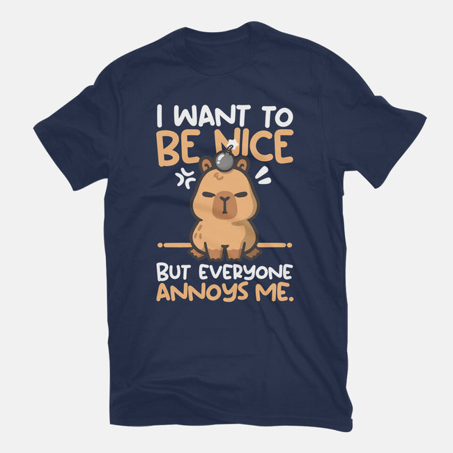 Capy Wants To Be Nice-Mens-Basic-Tee-NemiMakeit
