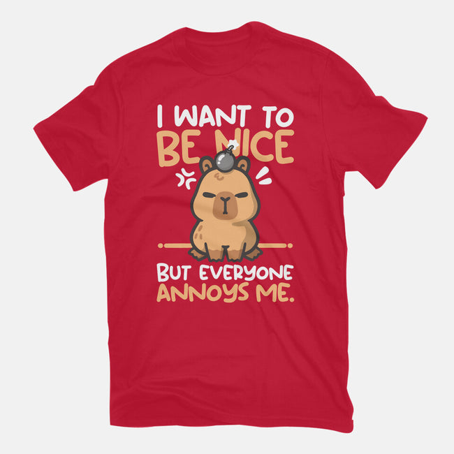 Capy Wants To Be Nice-Mens-Basic-Tee-NemiMakeit