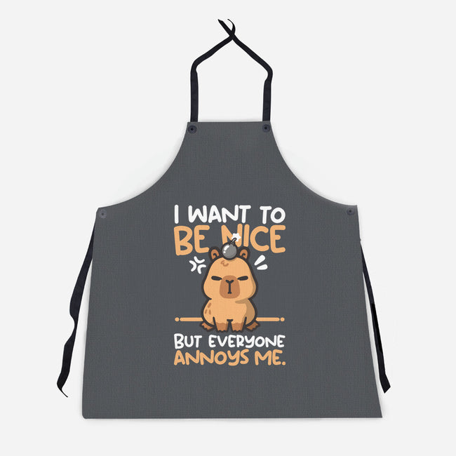 Capy Wants To Be Nice-Unisex-Kitchen-Apron-NemiMakeit