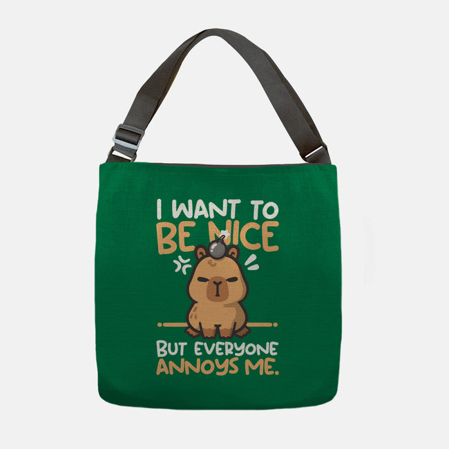 Capy Wants To Be Nice-None-Adjustable Tote-Bag-NemiMakeit
