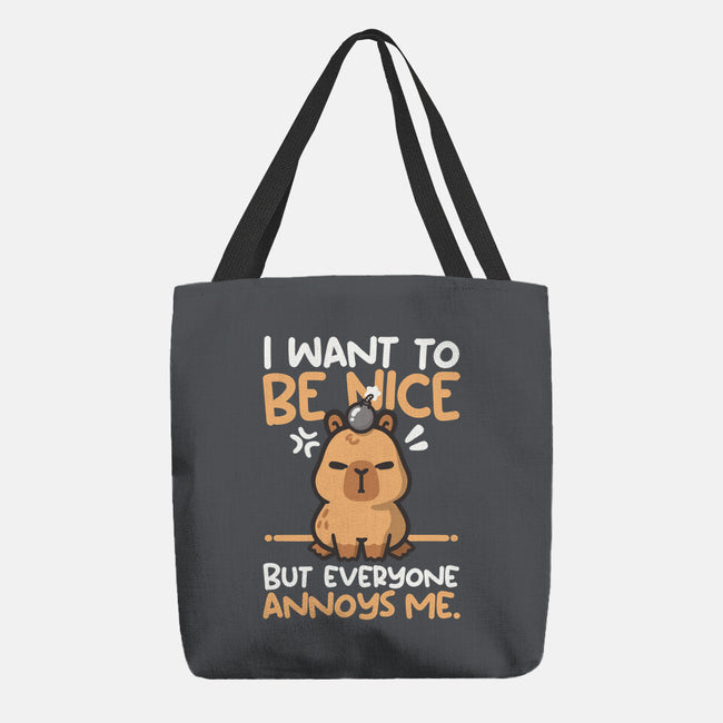 Capy Wants To Be Nice-None-Basic Tote-Bag-NemiMakeit
