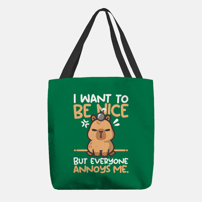 Capy Wants To Be Nice-None-Basic Tote-Bag-NemiMakeit