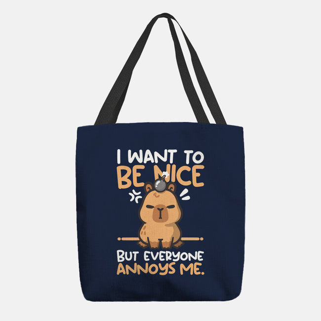 Capy Wants To Be Nice-None-Basic Tote-Bag-NemiMakeit