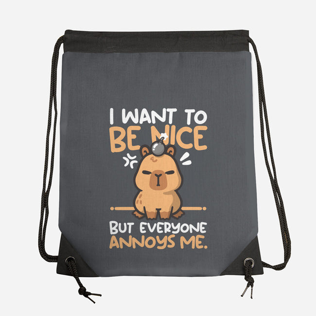 Capy Wants To Be Nice-None-Drawstring-Bag-NemiMakeit